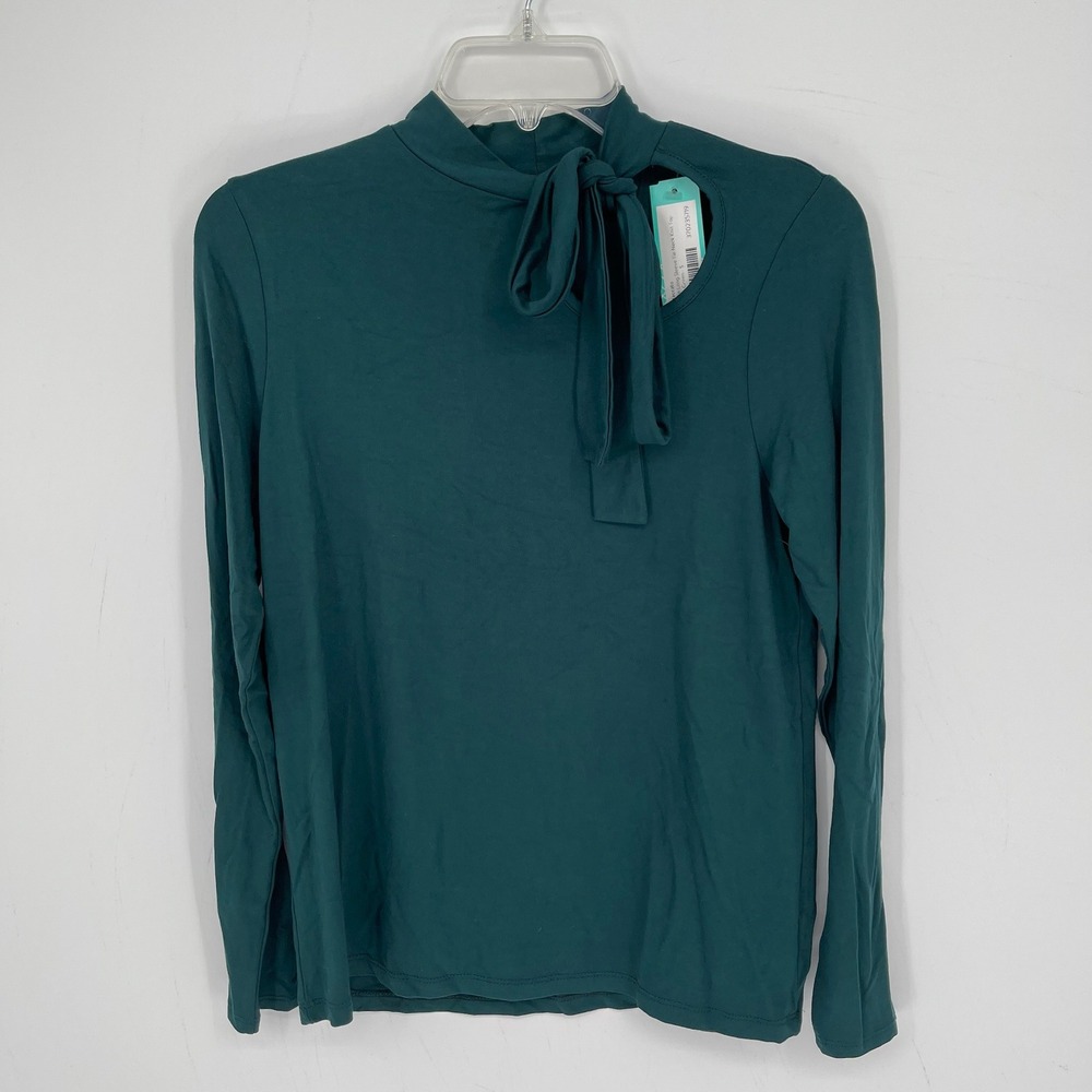Staccato NWT Women's Green Tillie Tie Neck Long Sleeve Knit Office Top Size S